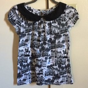Anthropologie Architecture Print Top